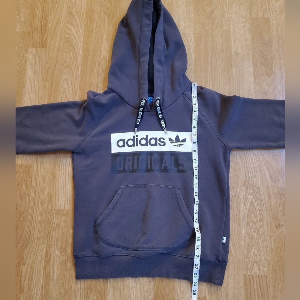 ✨ADIDAS ORIGINALS✨ Logo Drawstring Hoodie Sweatshirt - [Small, Gray] - Picture 10 of 14